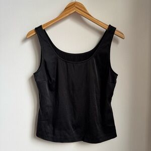 Oscar De La Renta Silky Black Tank Top Women's Medium Camisole Luxury Basic